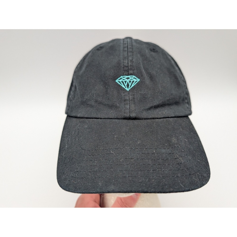 Diamond Supply Co Mens Black Teal Diamond Logo Adjustable Dad Hat Cap RN137665